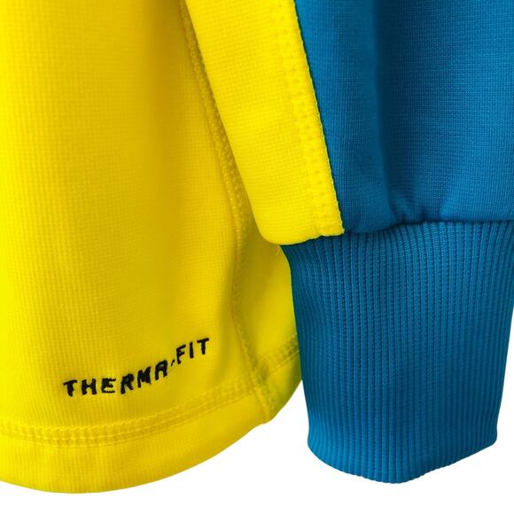 Nike Therma Fit Two Tone Yellow Turquoise Hoodie Pink Swoosh Logo - Picture 14 of 16